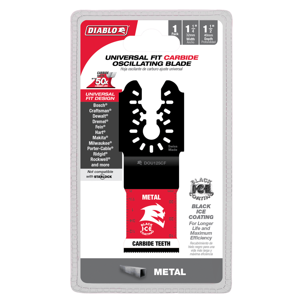 Diablo Tools DOU125CF 1-1/4" AMPED™ Steel Demon™ Universal Fit Carbide Teeth Oscillating Blade for Metal - Edmondson Supply