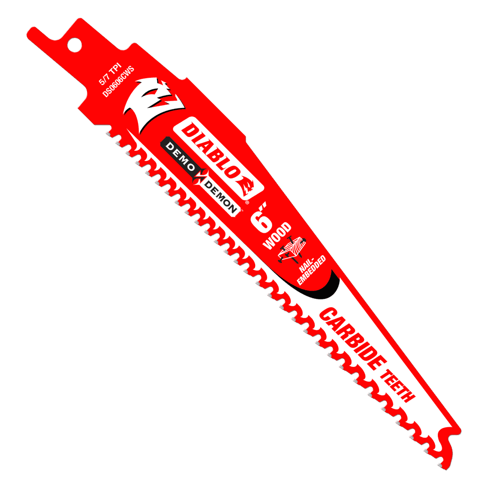 Diablo Tools DS0606CWS3 6 in. Demo Demon Carbide Recip Blade for Nail-Embedded Wood (3-Pack) - Edmondson Supply