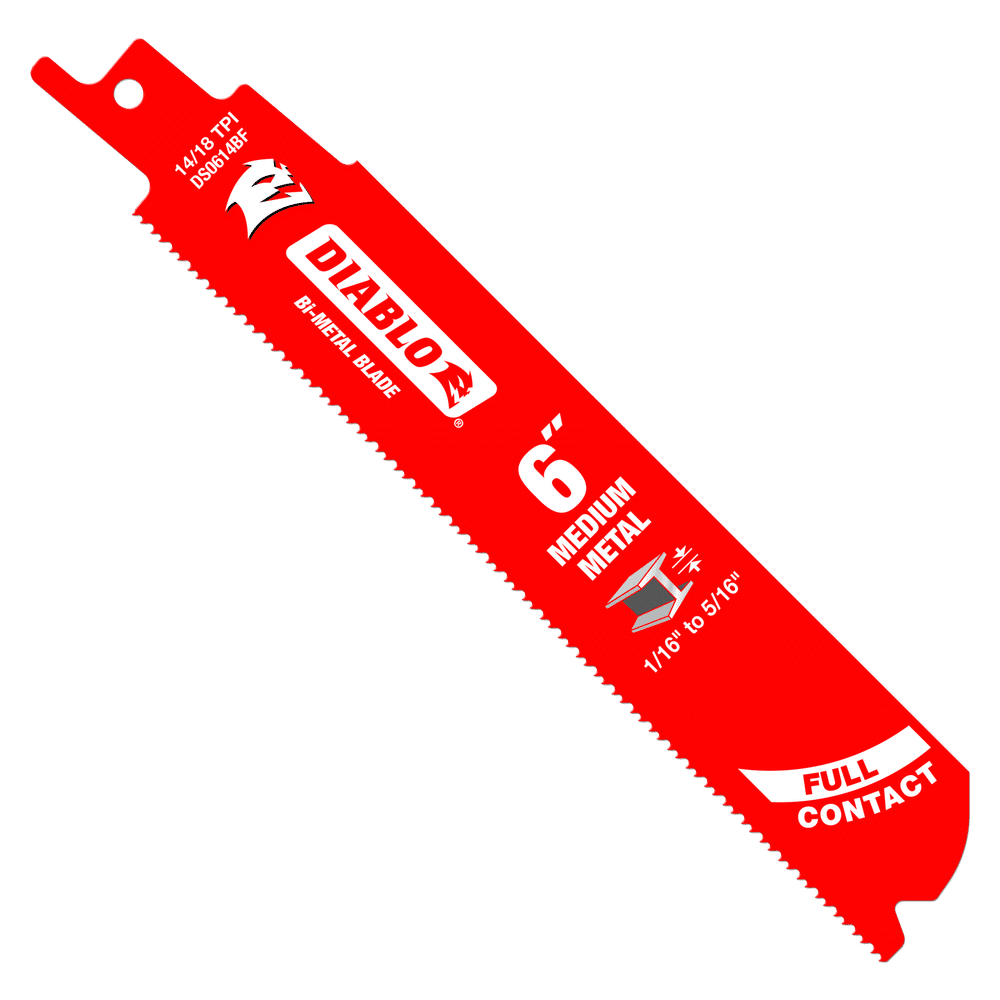 Diablo Tools DS0614BF5 6 in. Bi-Metal Recip Blade for Medium Metal Cutting (3/32 in. to 5/16 in.) (5-Pack) - Edmondson Supply