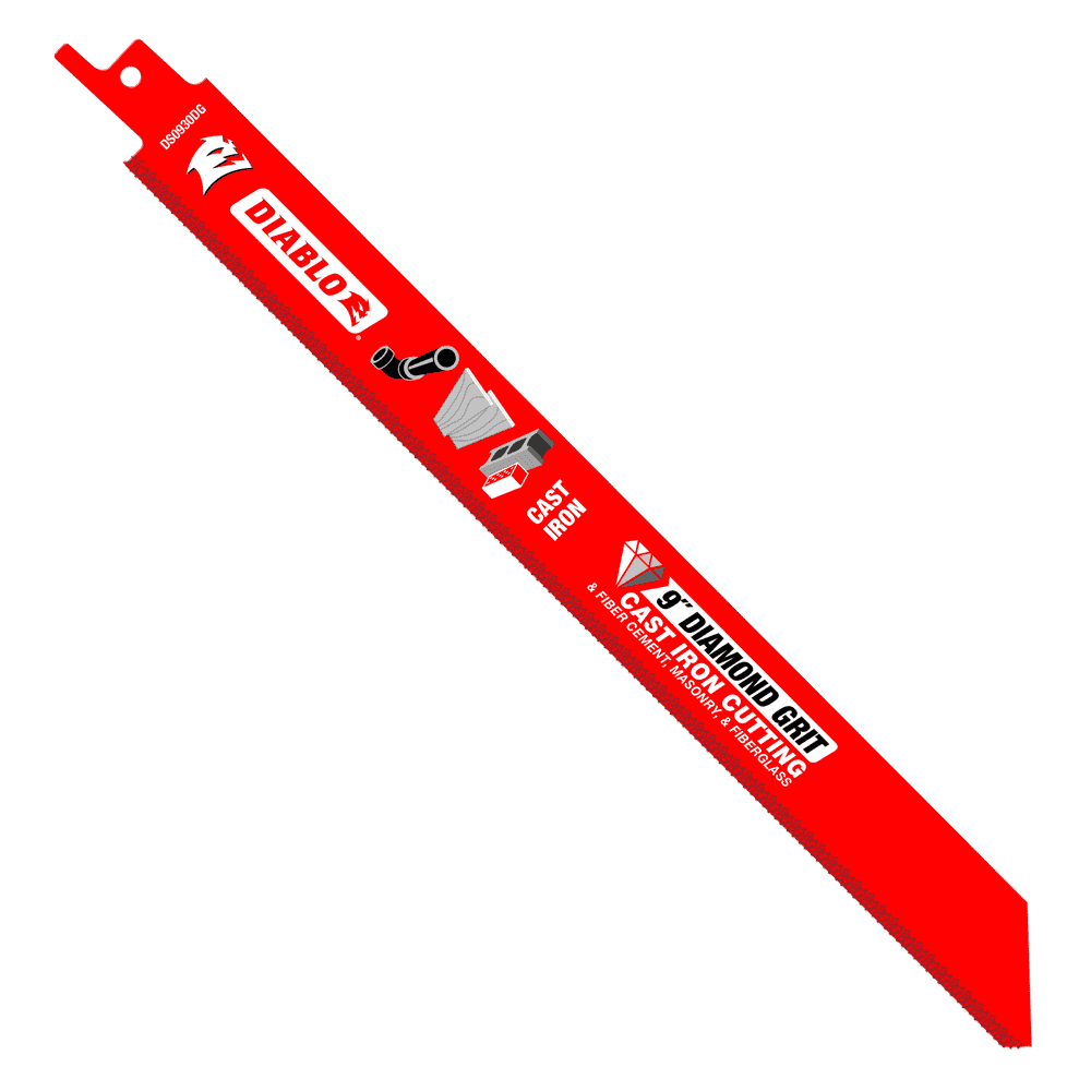 Diablo Tools DS0930DGX 9 in. Diamond Grit Recip Blade for Cast Iron, Fiber Cement, Masonry, and Fiberglass - Edmondson Supply