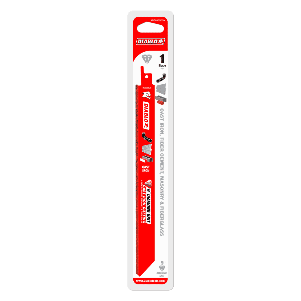 Diablo Tools DS0930DGX 9 in. Diamond Grit Recip Blade for Cast Iron, Fiber Cement, Masonry, and Fiberglass - Edmondson Supply