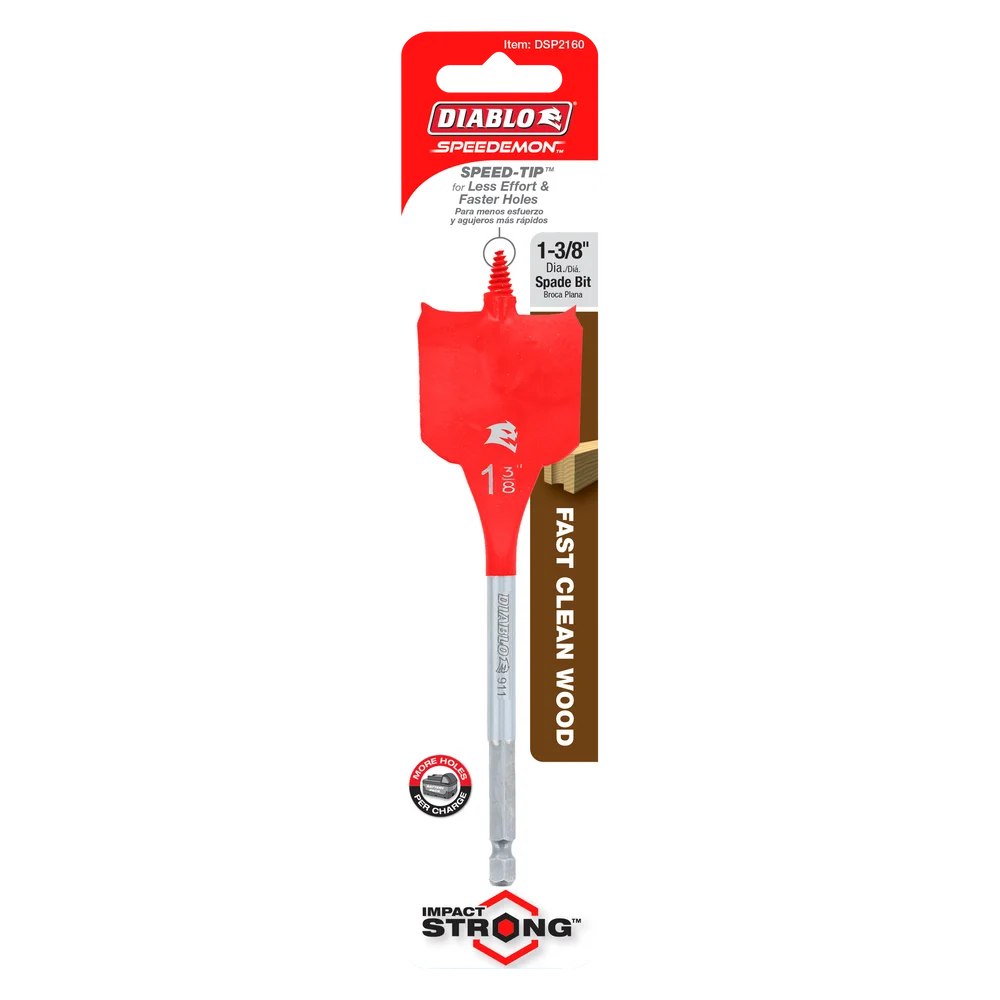 Diablo Tools DSP2160 1-3/8 in. x 6 in. Spade Bit for Wood - Edmondson Supply