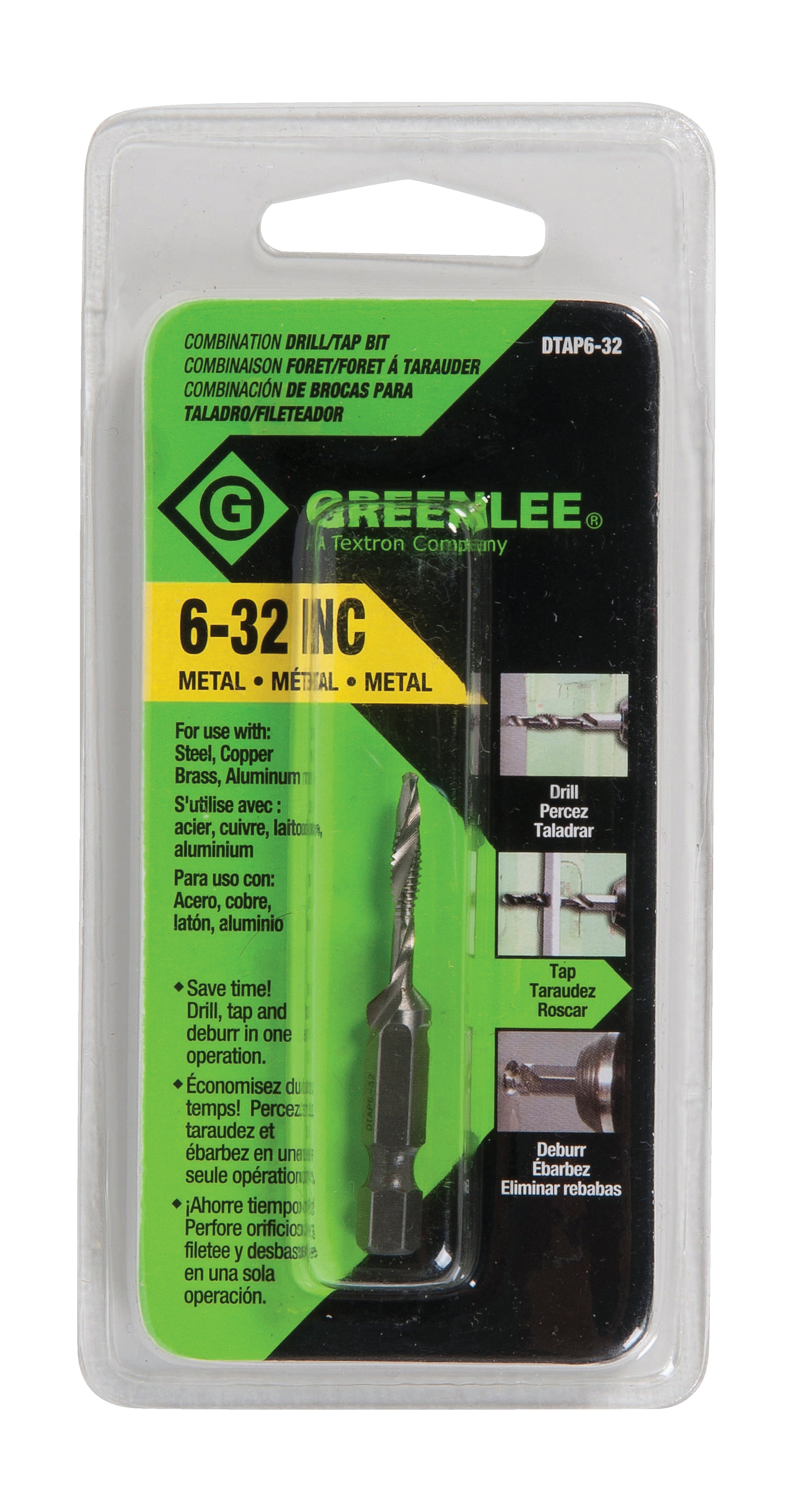 Greenlee DTAP6-32 Drill/Tap, 6-32 - Edmondson Supply
