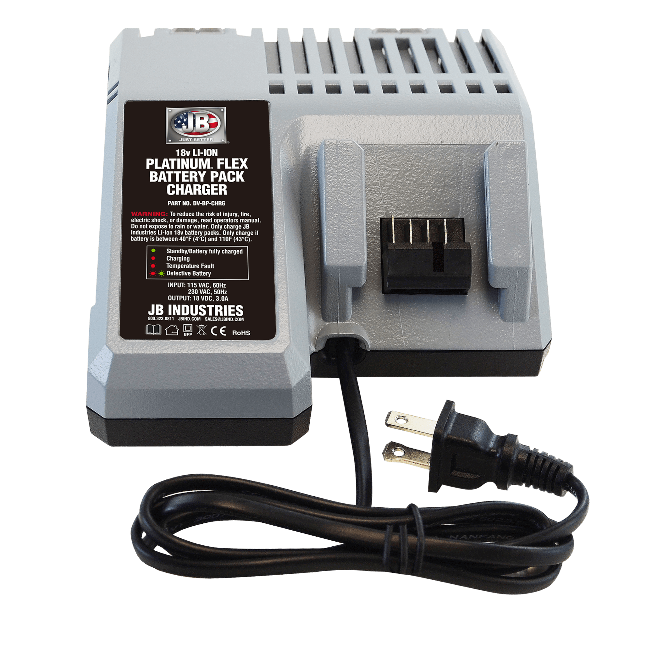 JB Industries DV-85-FLEX PLATINUM FLEX AC/Battery Powered Vacuum Pump 3 CFM - Edmondson Supply
