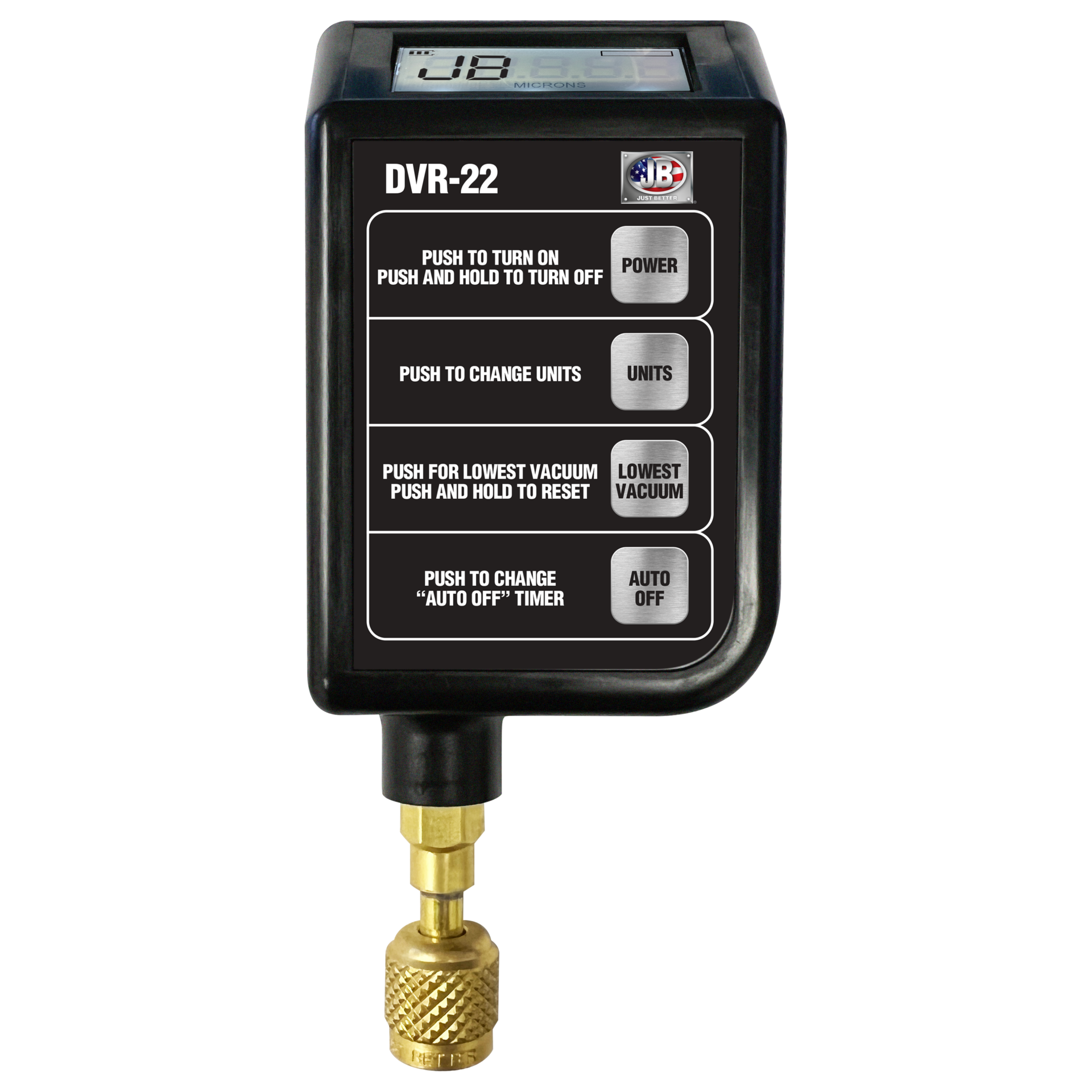 JB Industries DVR-22 Digital Vacuum Gauge - Edmondson Supply