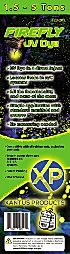 Xantus Products 23-201 Firefly UV Dye Direct Inject AC Leak Detector, 1.5 - 5 Tons