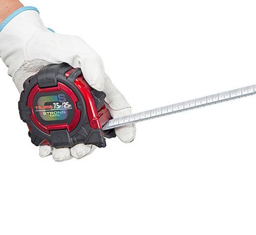 Tajima GS-25/7.5MBW GS Lock™ Standard & Metric Scale, 25 ft/ 7.5 m x 1-1/16 in./27mm Steel Blade Tape Measure - Edmondson Supply