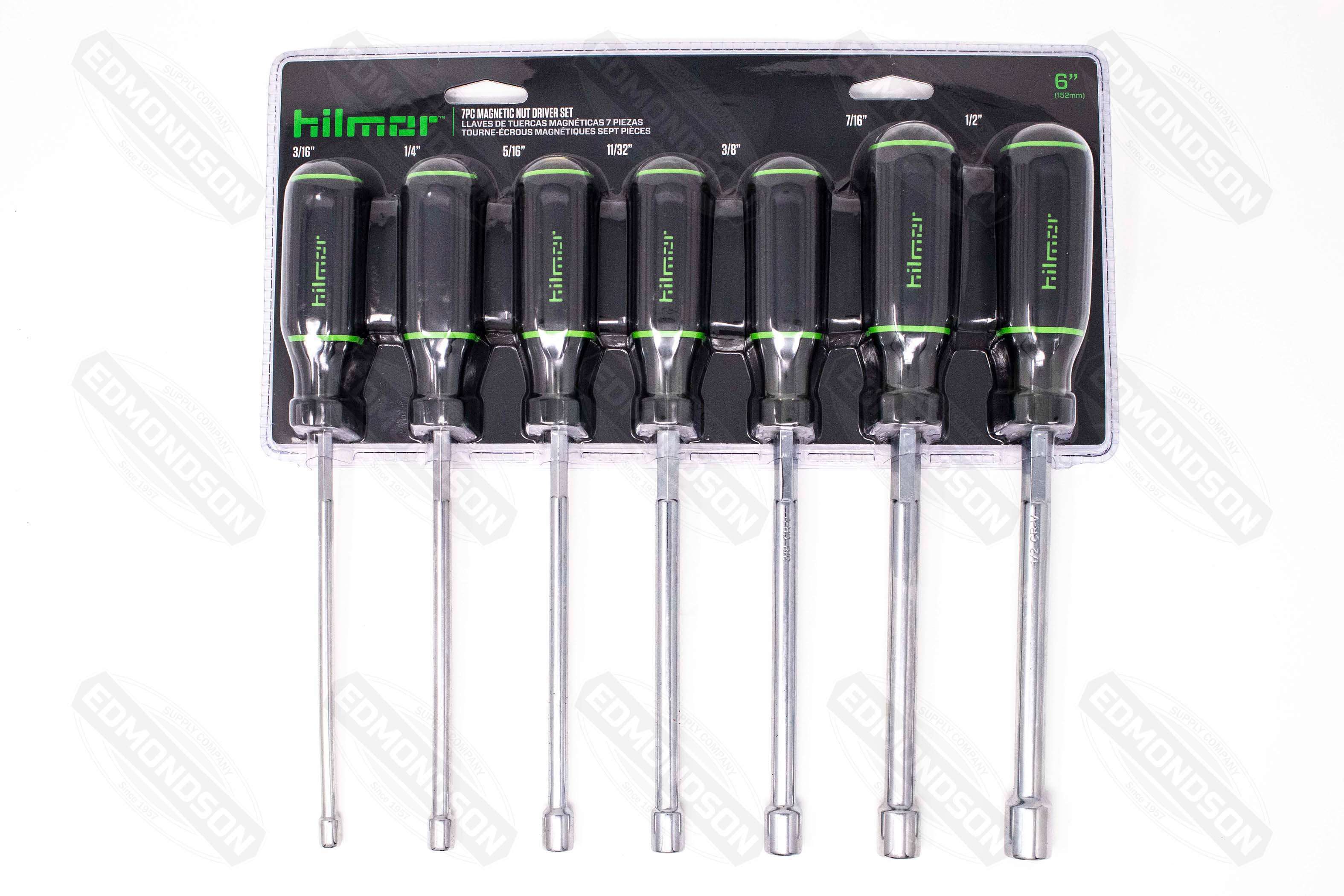Hilmor 1839075 LHSM7PC 6" Magnetic Tip Nut-Driver 7-Piece Set - Edmondson Supply