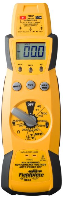 Fieldpiece HS33 Stick Style Multimeter Manual Ranging - Edmondson Supply