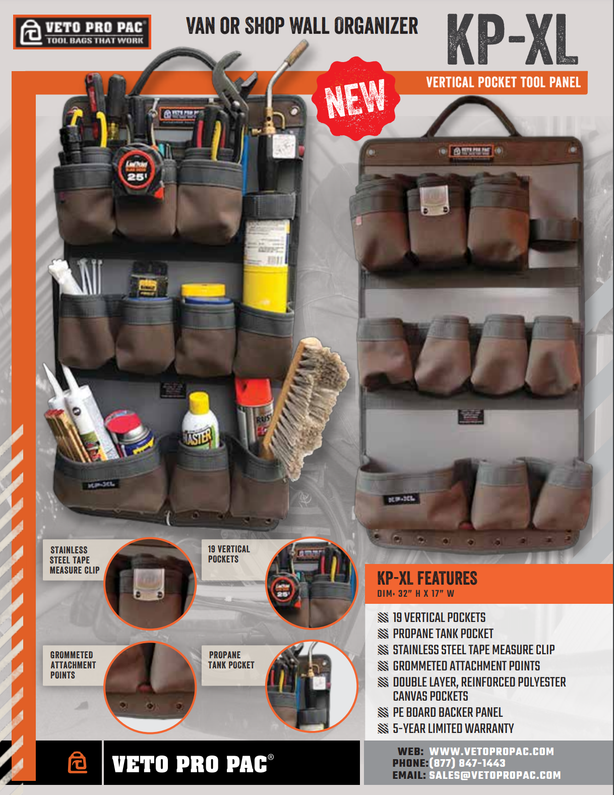 Veto Pro Pac KP-XL Vertical Pocket Panel - Edmondson Supply