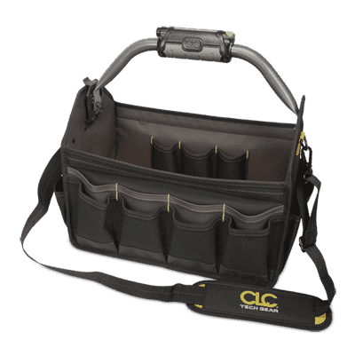 CLC L234 TECH GEAR LED Lighted Handle 15” Open Top Tool Carrier - Edmondson Supply