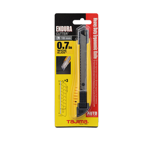 Tajima LC-500 Heavy Duty Ergonomic Utility Knife, Auto Blade Lock, 3 x Endura-Blade - Edmondson Supply
