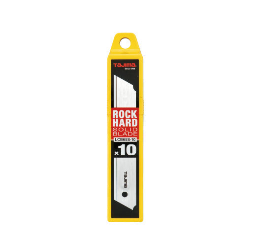 Tajima LCB-65S SOLID Rock Hard Blade™ H Utility Knife Blades, Non-Segmented, 10-Blade Hard Pack - Edmondson Supply