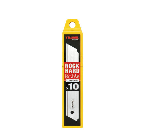 Tajima LCB-65S SOLID Rock Hard Blade™ H Utility Knife Blades, Non-Segmented, 10-Blade Hard Pack - Edmondson Supply