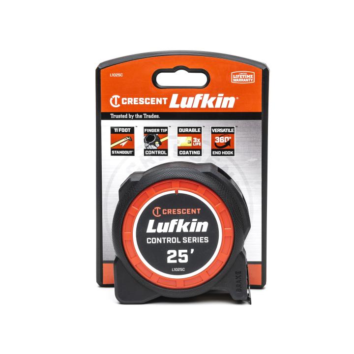 Crescent Lufkin L1025C-02 1-3/16" x 25' Command Control Series™ Yellow Clad Tape Measure - Edmondson Supply
