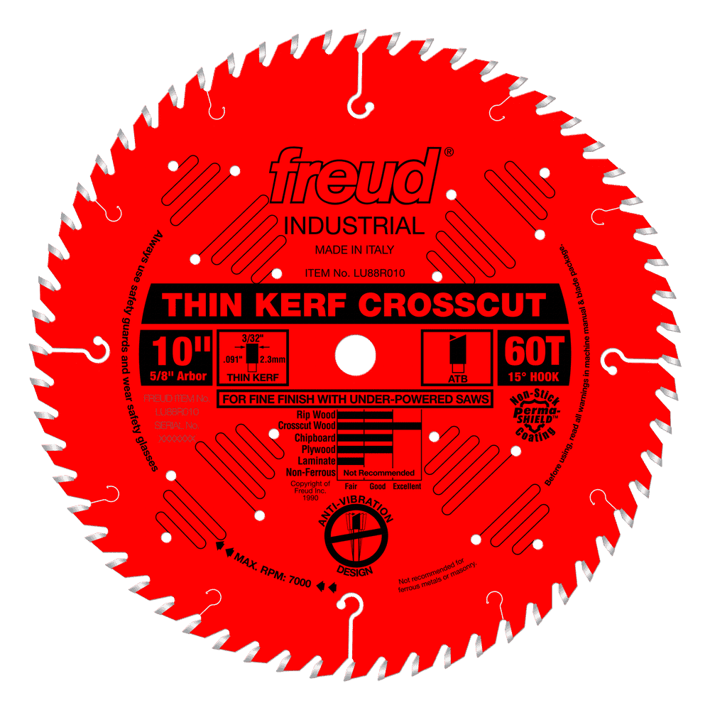 Freud LU88R010 10" Thin Kerf Fine Finish Crosscut Blade - Edmondson Supply