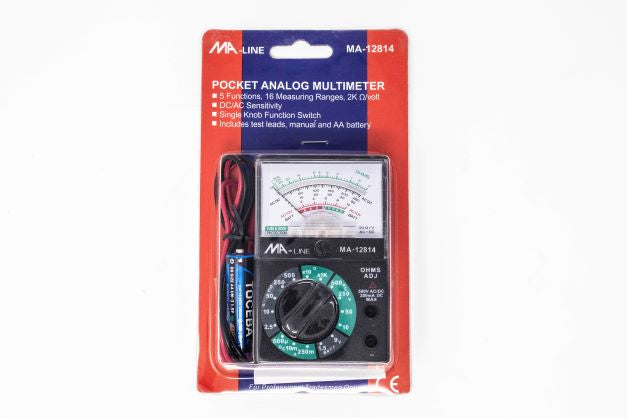 MA-Line MA-12814 Pocket Analog Multimeter - Edmondson Supply