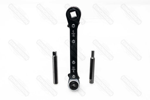 MA-Line 5-1/2" Straight Ratchet Service Wrench with Dual Hex Adapters, 3/16" & 5/16" - Edmondson Supply