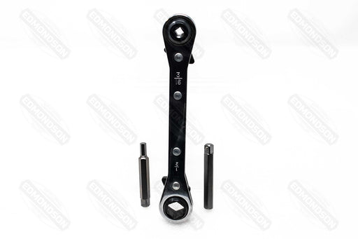 MA-Line 6-3/4" Straight Ratchet Service Wrench with Dual Hex Adapters, 3/16" & 5/16" - Edmondson Supply