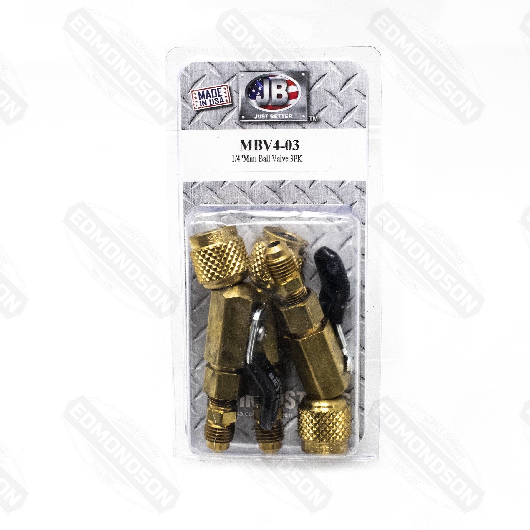 JB Industries MBV4-03 1/4" Compact Mini Ball Valve Adapter Set, 3-Pack - Edmondson Supply