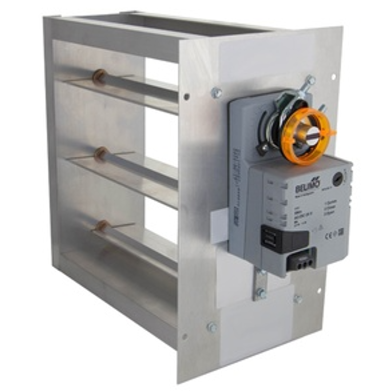 iO HVAC Controls MD-1808-BM 18" x 8" Rectangular 2 Position Zone Damper, Bottom-Mount - Edmondson Supply