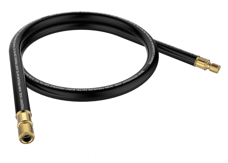 Appion MegaFlow 6-Foot 1/2 Dia. 3/8FL to 1/4FL Black Hose