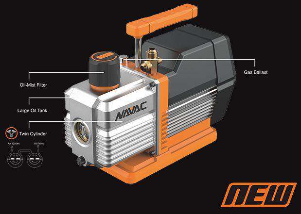NAVAC NP4DP 4 CFM Dual Stage Vacuum Pump, PRO Series - Edmondson Supply