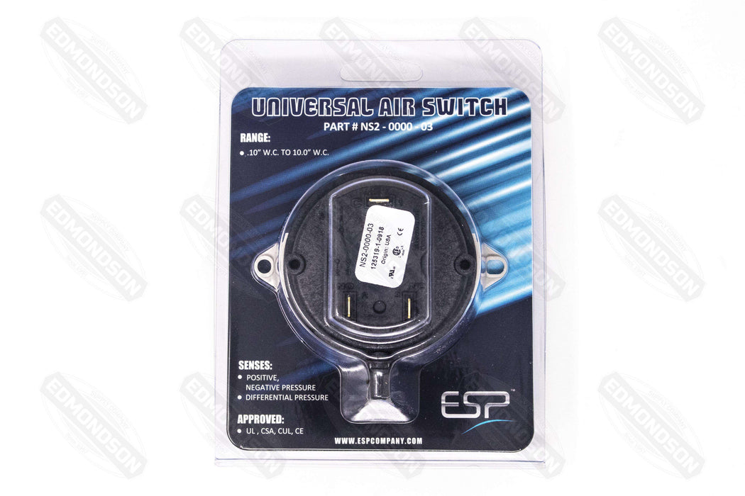 ESP NS2-0000-03 Universal Small Footprint Air Pressure Switch - Edmondson Supply