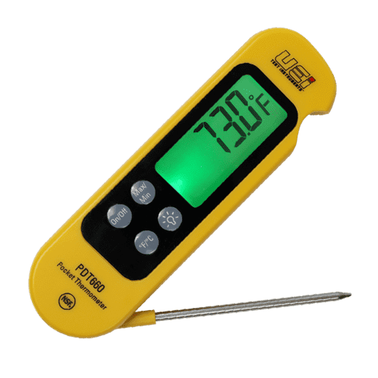 UEI PDT660 Digital Pocket Thermometer Side Fold Out ProbeNSF