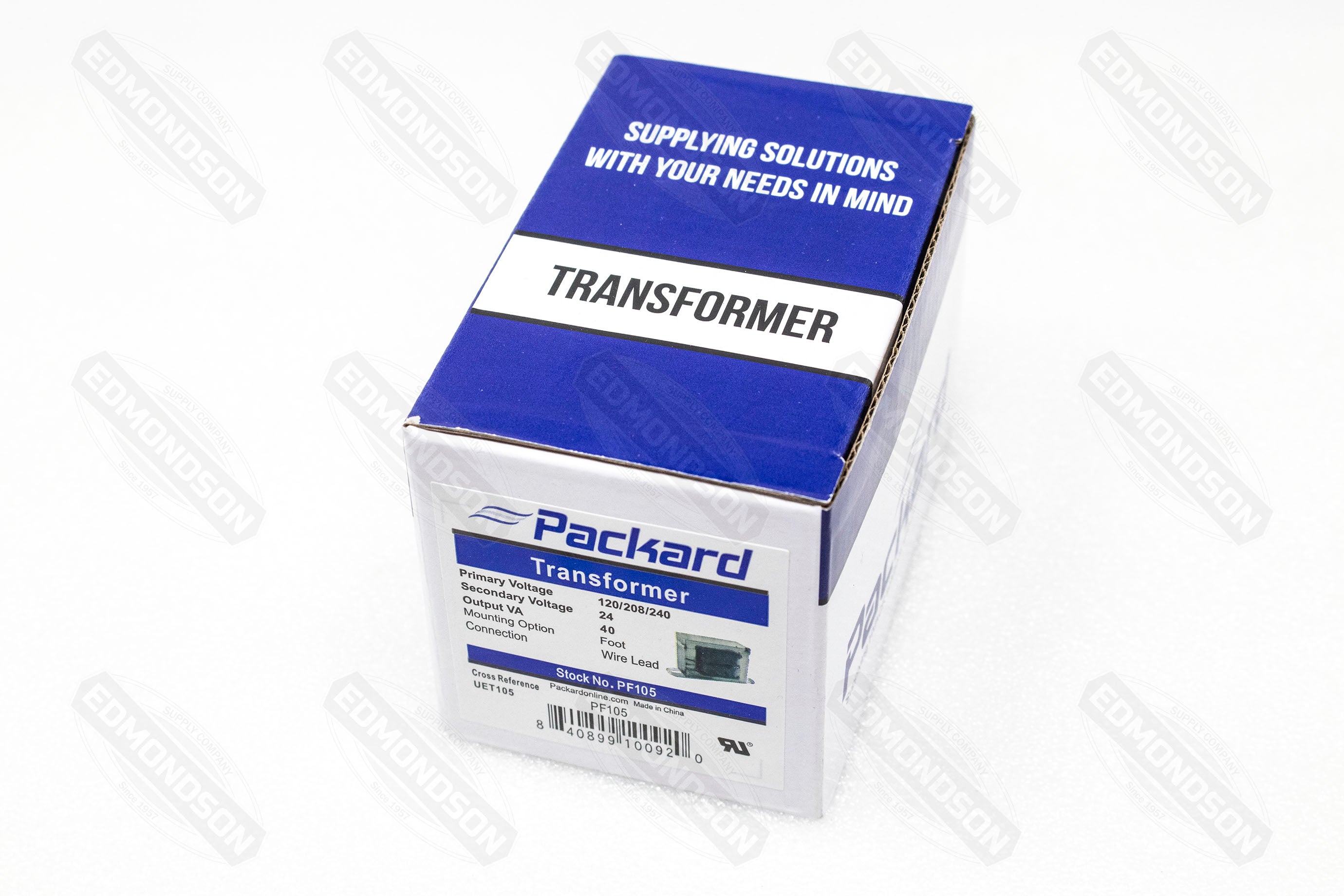Packard PF105 Foot Mount Transformer, Primary 120/208-240, Secondary 24V, 40VA - Edmondson Supply