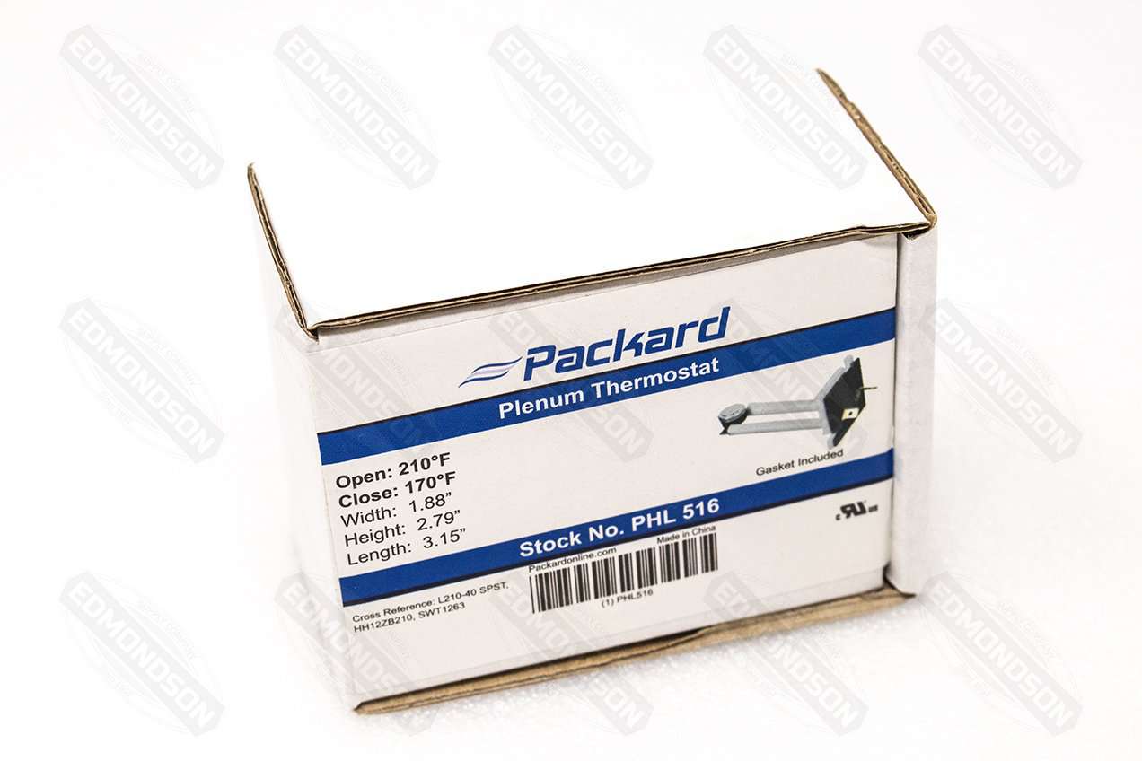 Packard PHL516 Plenum Thermostat, Open at 210°F, Close at 170°F - Edmondson Supply