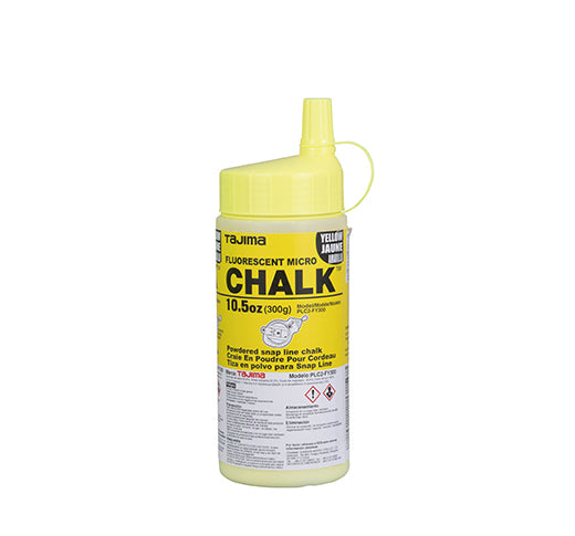 Tajima PLC2-FY300 Ultra-Fine Micro Chalk, Fluorescent Yellow, Easy-Fill Nozzle, 10.5 oz. - Edmondson Supply