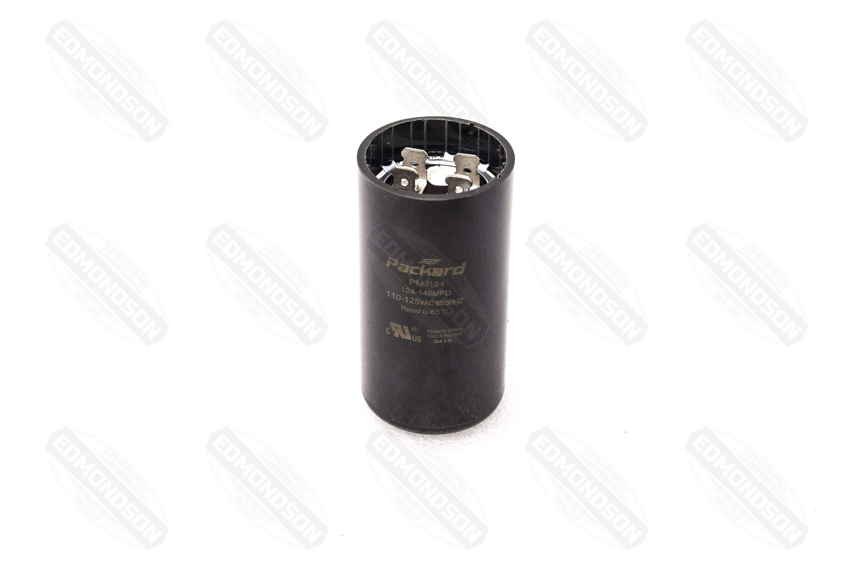Packard PMJ124 Motor Start Capacitor 124-149 MFD 110-125 VAC - Edmondson Supply