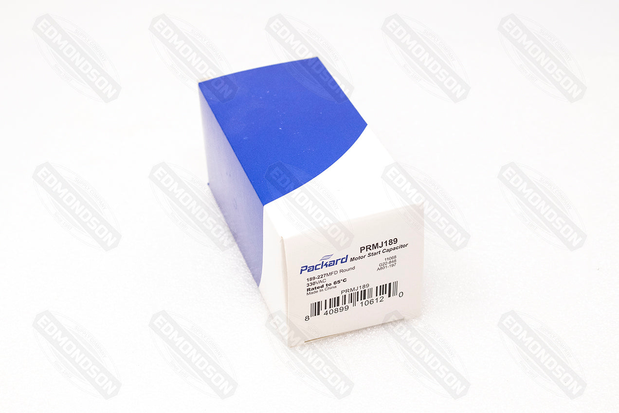 Packard PRMJ189 Motor Start Capacitor 189-227 MFD 330 VAC -Edmondson Supply