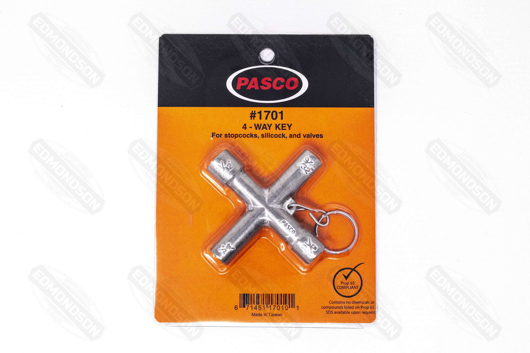 Pasco 1701 4-Way Sillcock Key - Edmondson Supply
