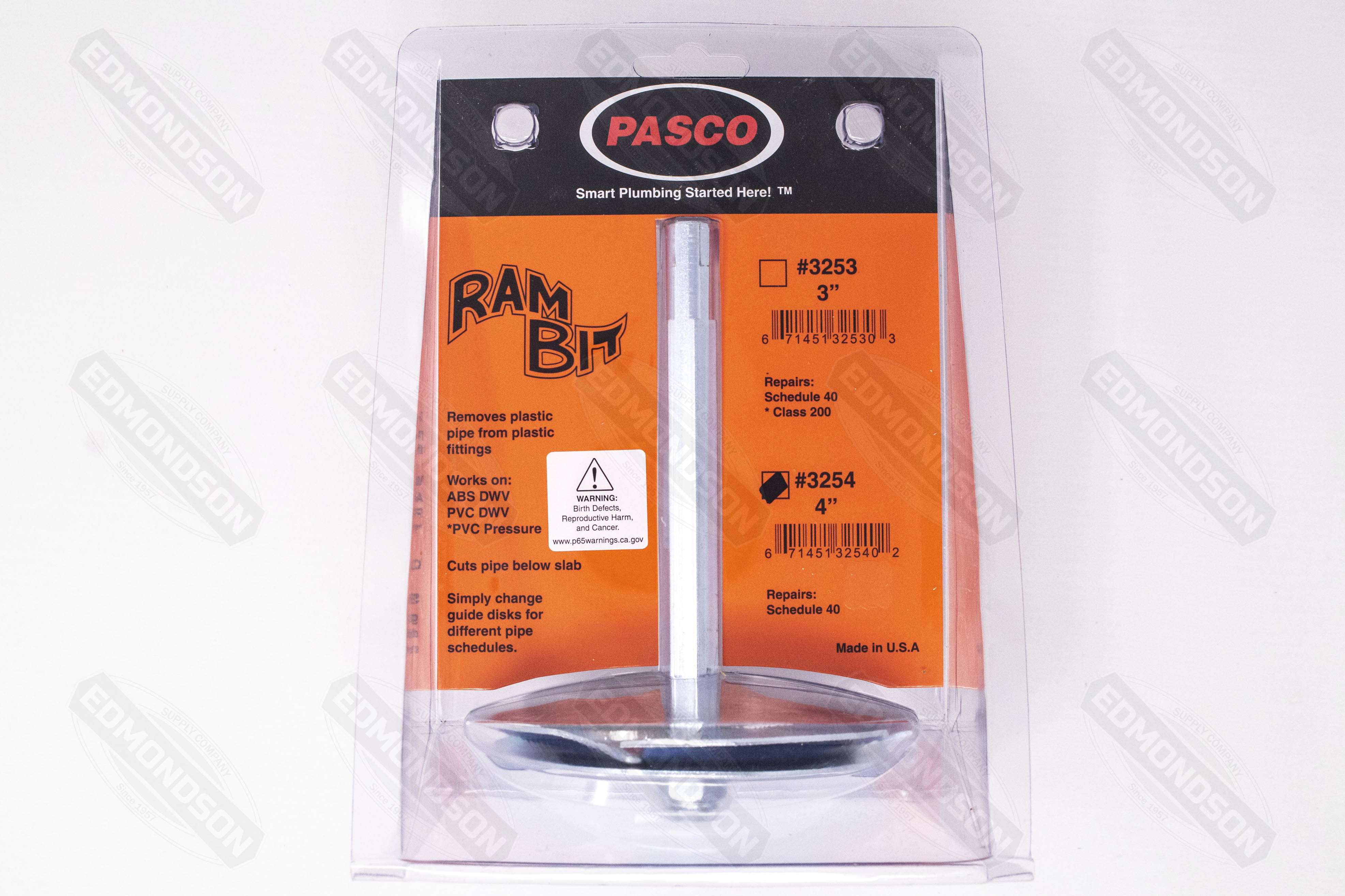 Pasco 3254 4" Ram Bit - Edmondson Supply