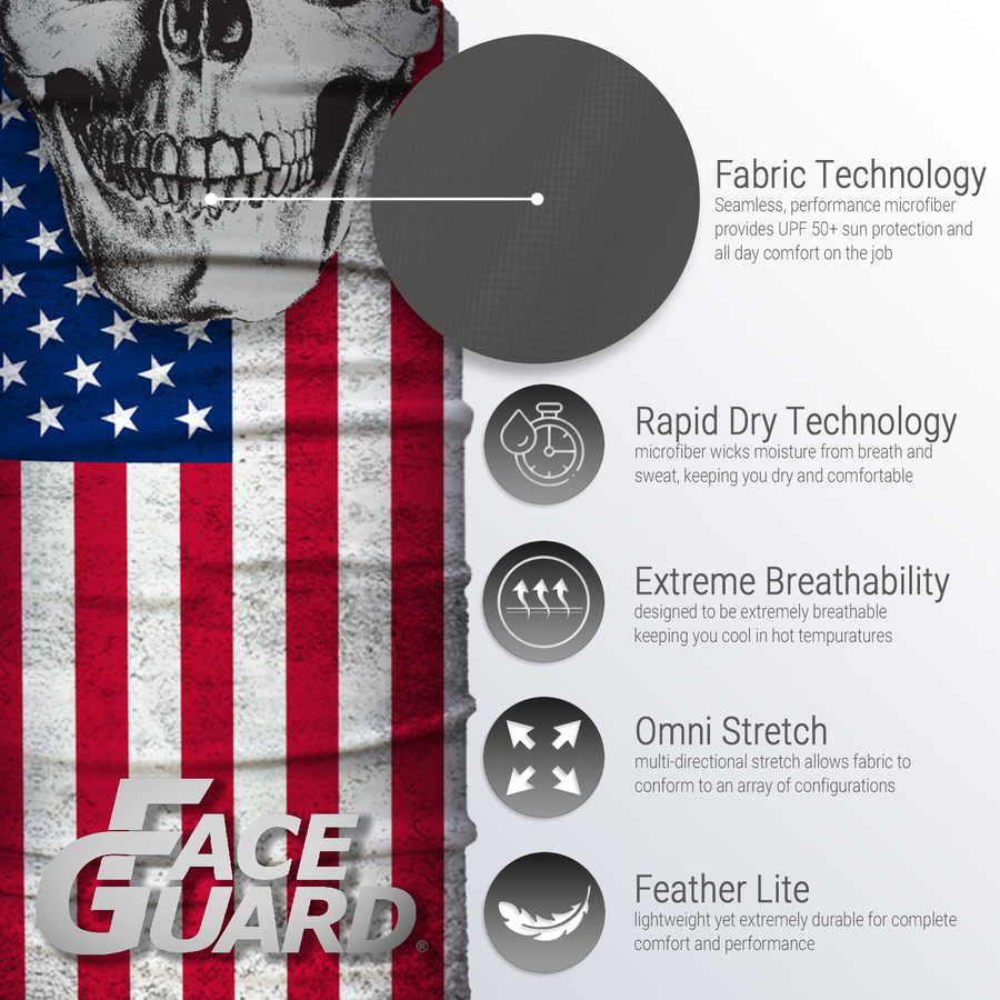 John Boy PATRIOT-SKULL Face Guard - Edmondson Supply
