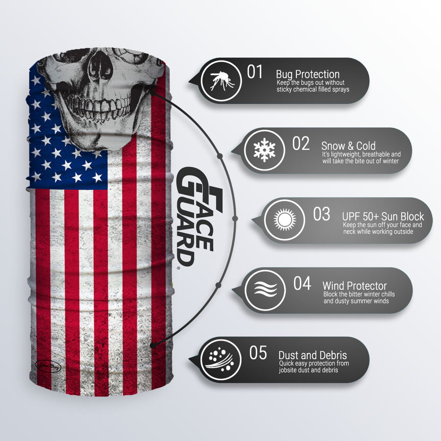 John Boy PATRIOT-SKULL Face Guard - Edmondson Supply
