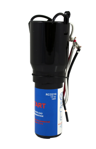 Supco RCO210 3 N' 1 Relay, Overload and Start Capacitor, 1/3 to 1/2 HP, 115 VAC - Edmondson Supply