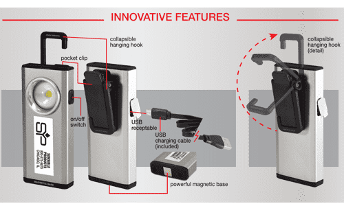Sensible Products RPL-1 Rechargeable Pocket Flashlight, Red - Edmondson Supply