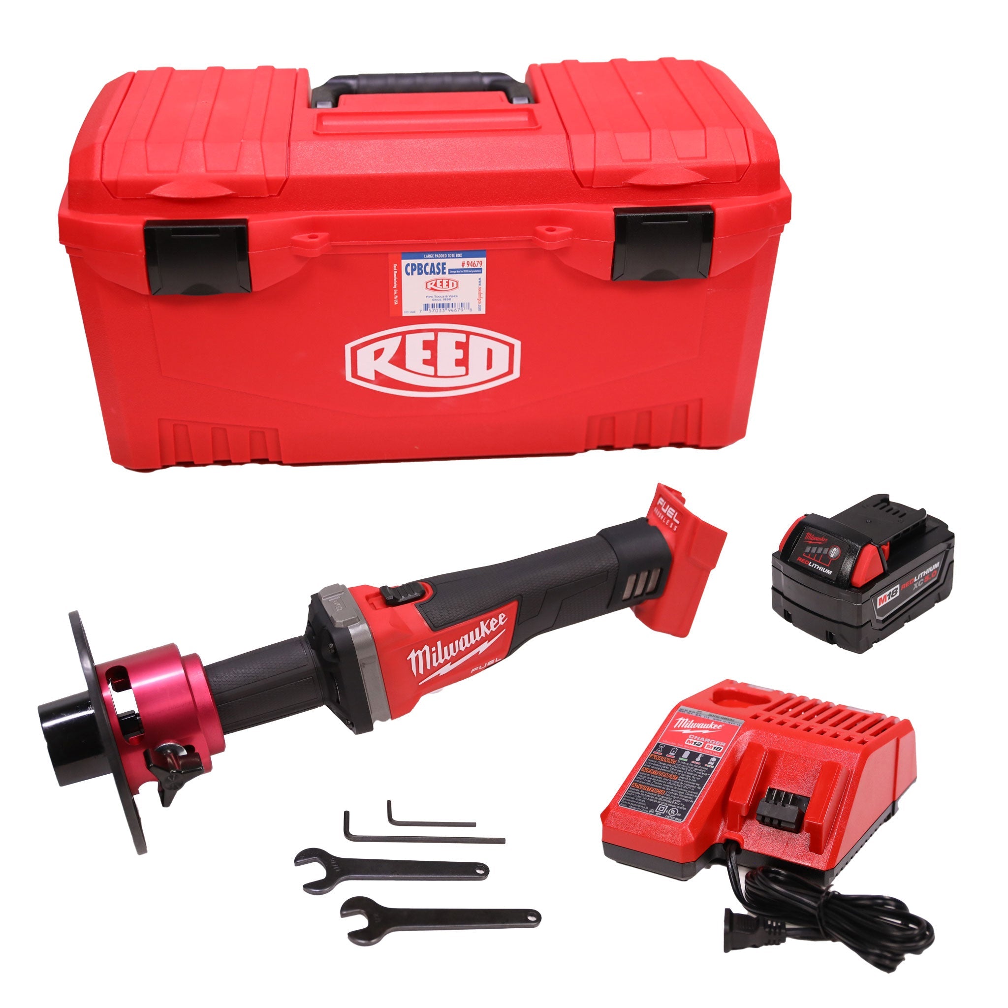 Reed Mfg Bevel Boss™ Cordless Pipe Beveler Kit, Milwaukee Custom Bundle - Edmondson Supply