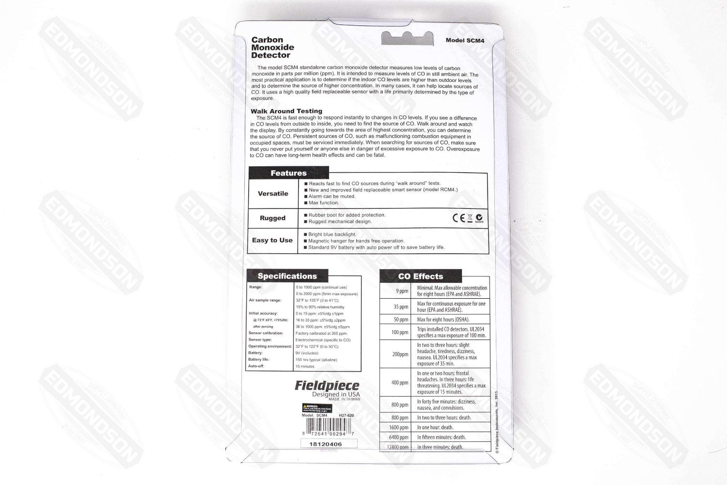 Fieldpiece SCM4 Carbon Monoxide Detector - Edmondson Supply