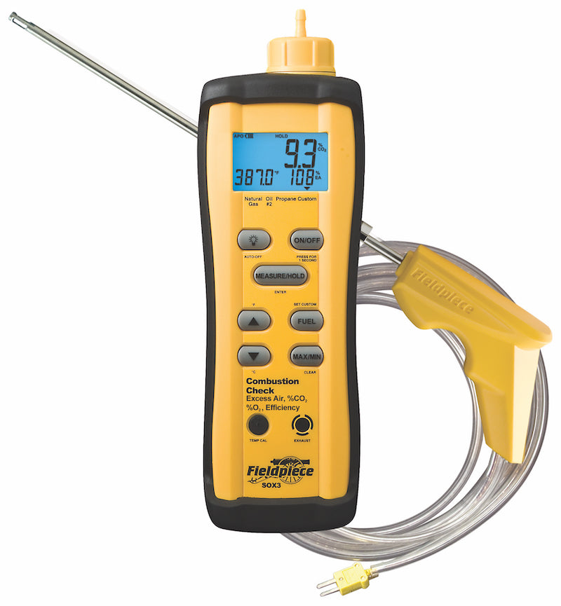 Fieldpiece SOX3 Combustion Checker with Auto Pump - Edmondson Supply