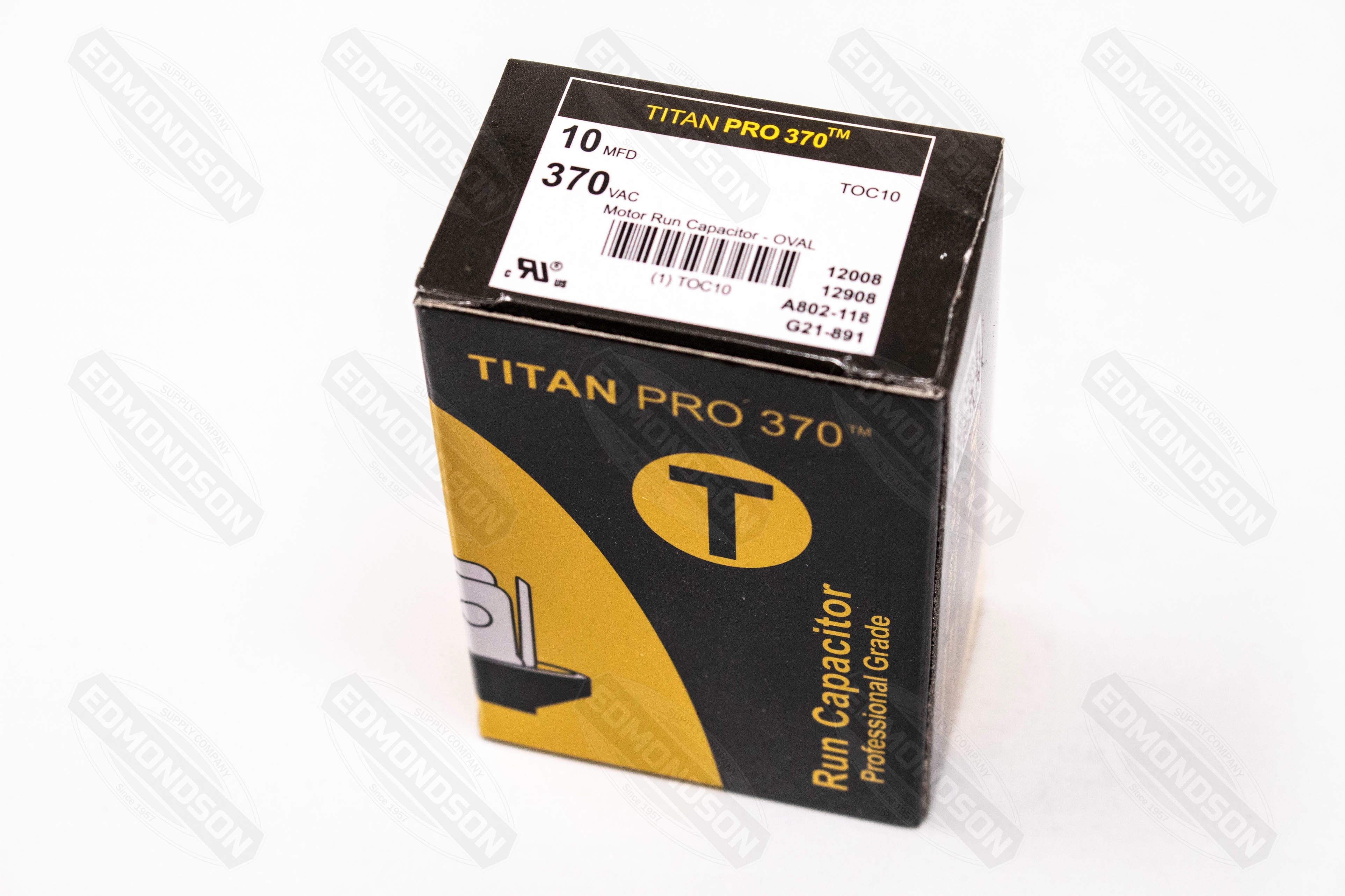 Packard Titan PRO TOC10 Motor Run Capacitor 10 MFD 370 Volt Oval - Edmondson Supply