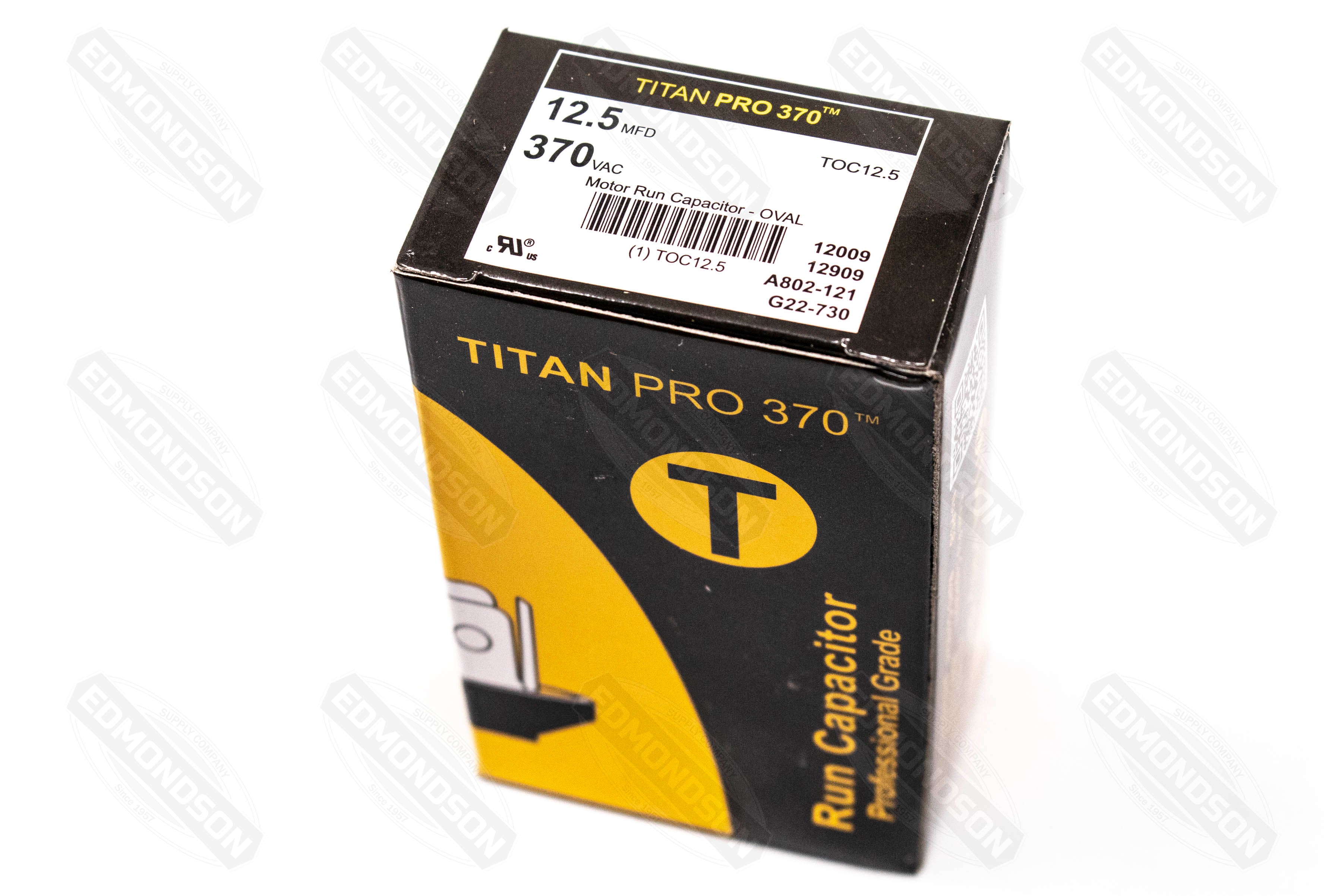 Packard Titan PRO TOC12.5 Motor Run Capacitor 12.5 MFD 370 Volt, Oval - Edmondson Supply
