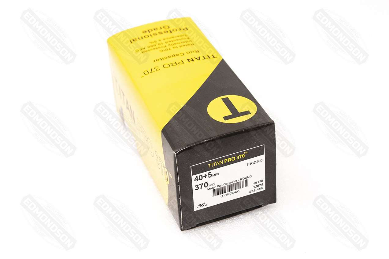 Packard Titan PRO TRCD405 Run Capacitor 40+5 MFD 370 Volt Round - Edmondson Supply