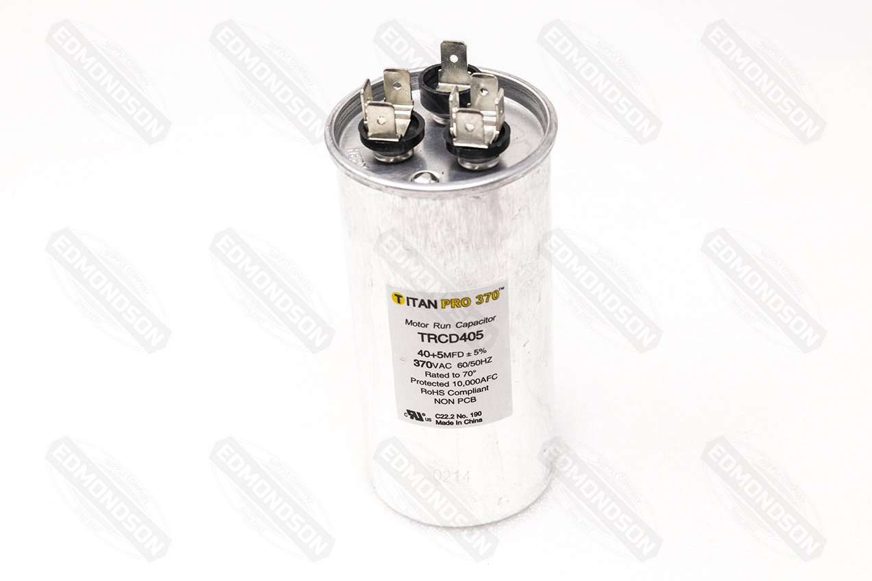 Packard Titan PRO TRCD405 Run Capacitor 40+5 MFD 370 Volt Round - Edmondson Supply