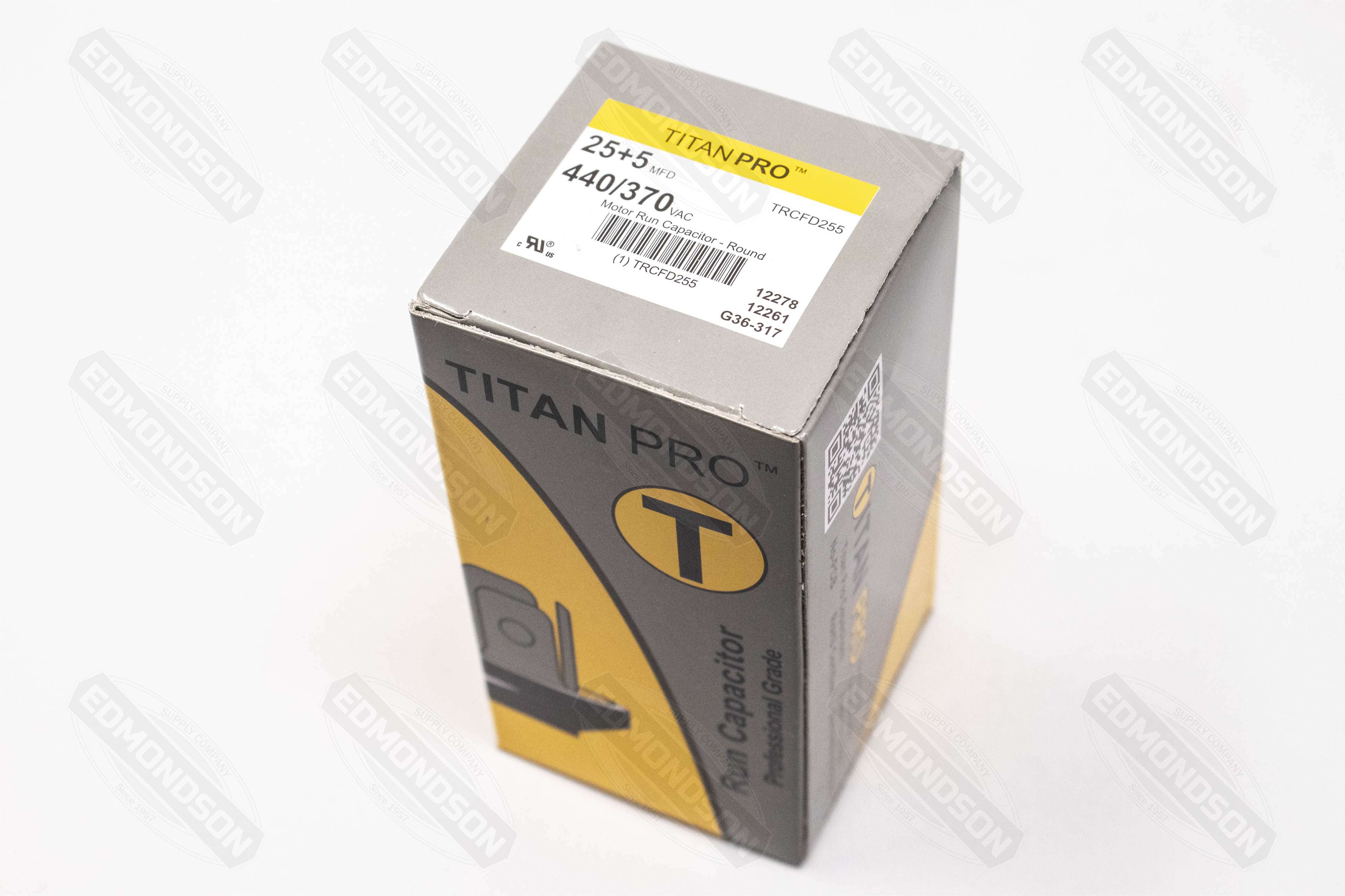 Packard TRCFD255 Titan PRO Run Capacitor 25+5 MFD 440/370 Volt Round - Edmondson Supply