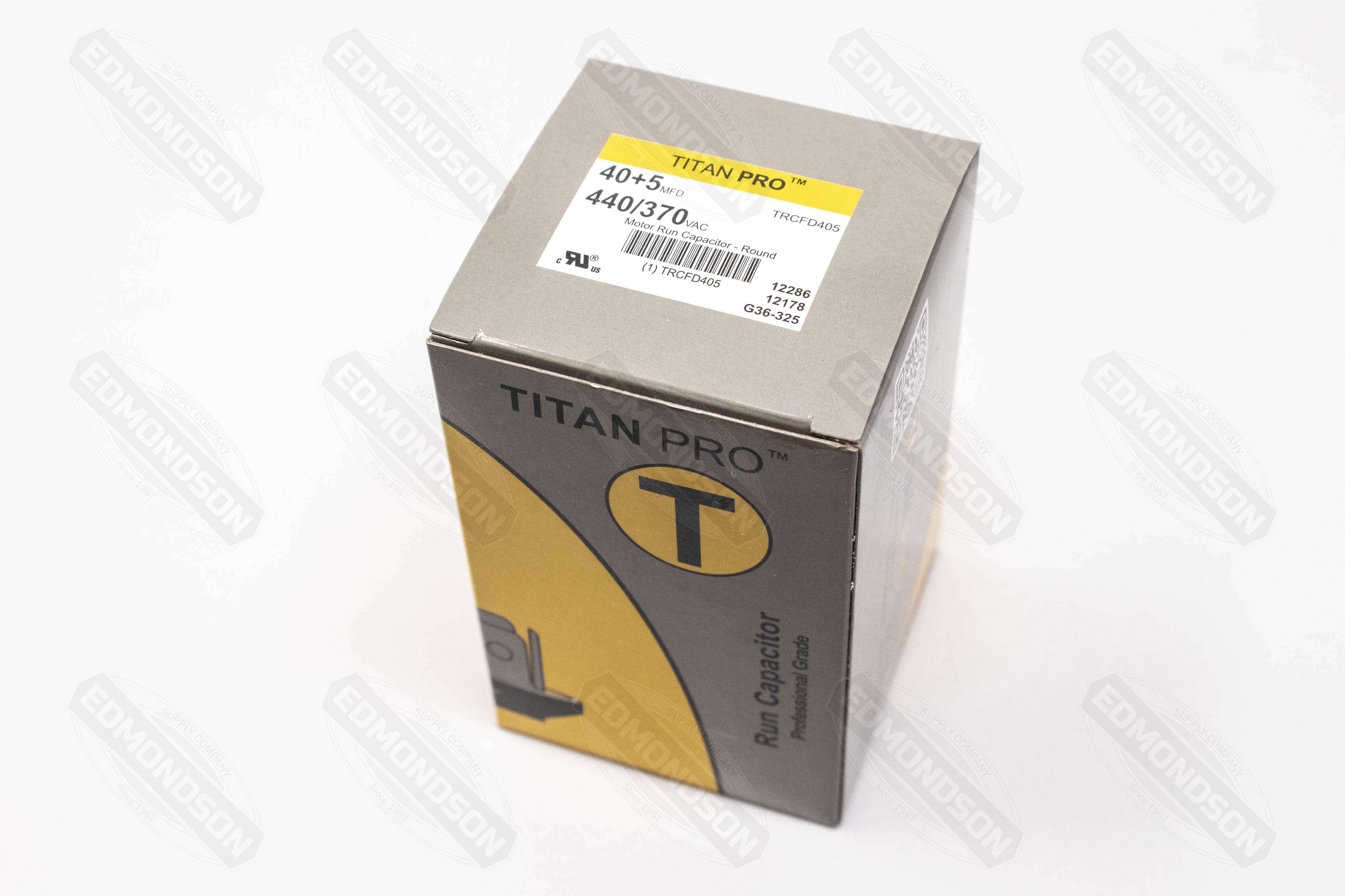 Packard TRCFD405 Titan PRO Run Capacitor 40+5 MFD 440/370 Volt Round - Edmondson Supply