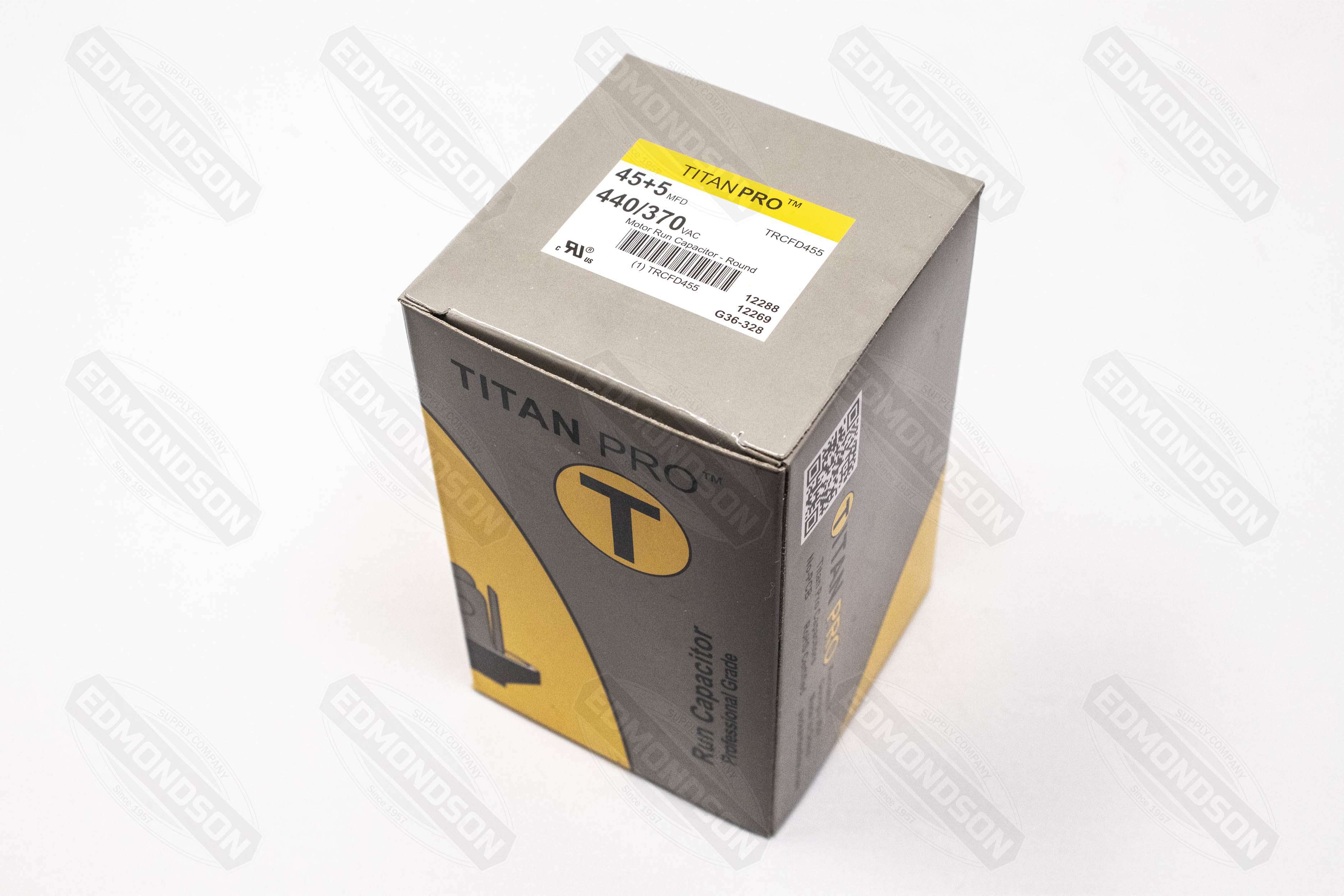 Packard TRCFD455 Titan PRO Run Capacitor 45+5 MFD 440/370 Volt Round - Edmondson Supply